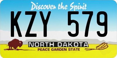 ND license plate KZY579