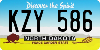 ND license plate KZY586