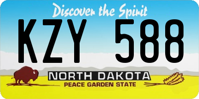 ND license plate KZY588