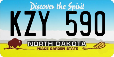 ND license plate KZY590