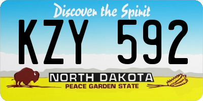 ND license plate KZY592