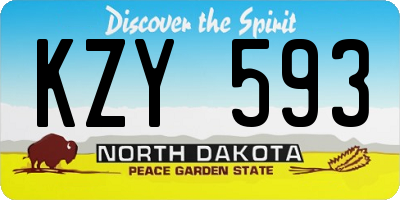 ND license plate KZY593