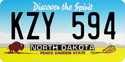 ND license plate KZY594