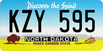 ND license plate KZY595