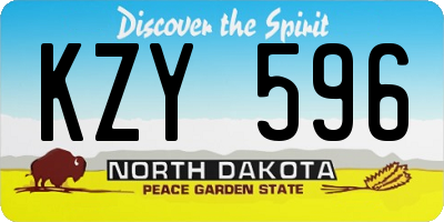 ND license plate KZY596