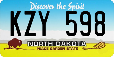 ND license plate KZY598