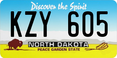 ND license plate KZY605