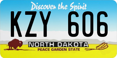 ND license plate KZY606