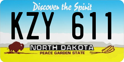 ND license plate KZY611