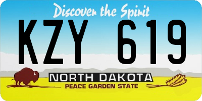 ND license plate KZY619