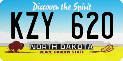 ND license plate KZY620