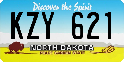 ND license plate KZY621