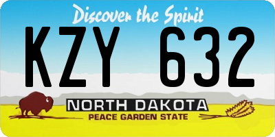 ND license plate KZY632