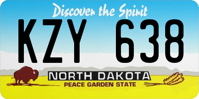 ND license plate KZY638