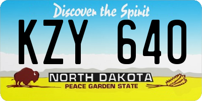 ND license plate KZY640