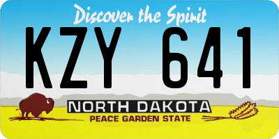 ND license plate KZY641
