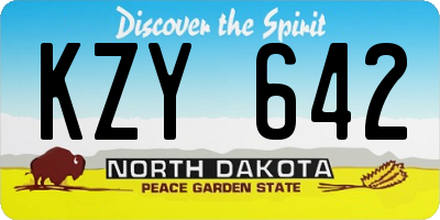 ND license plate KZY642