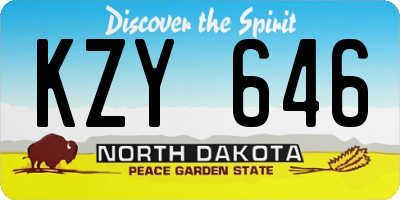 ND license plate KZY646