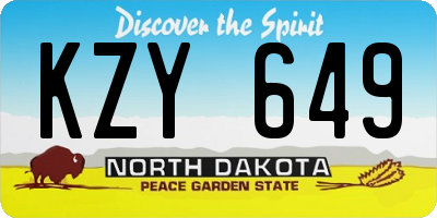 ND license plate KZY649