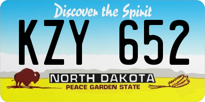 ND license plate KZY652