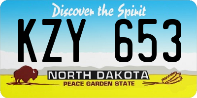 ND license plate KZY653