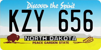 ND license plate KZY656