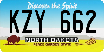 ND license plate KZY662