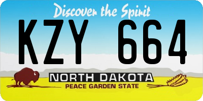 ND license plate KZY664