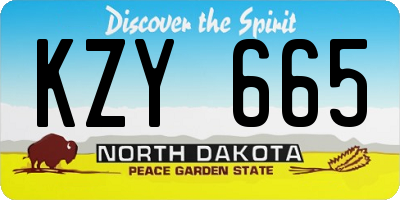 ND license plate KZY665