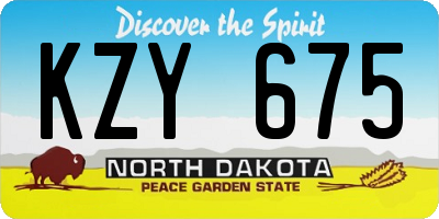 ND license plate KZY675