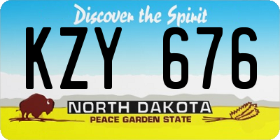 ND license plate KZY676