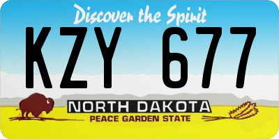 ND license plate KZY677