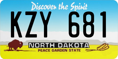 ND license plate KZY681