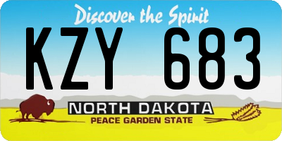 ND license plate KZY683