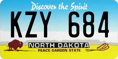 ND license plate KZY684