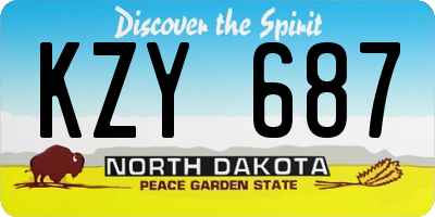 ND license plate KZY687