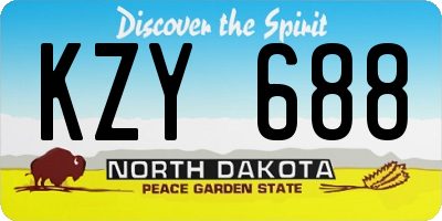 ND license plate KZY688