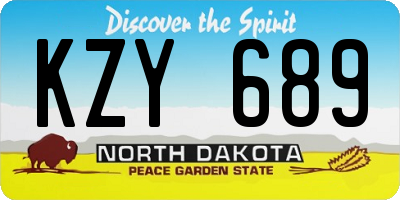 ND license plate KZY689