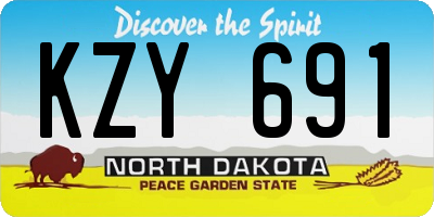 ND license plate KZY691