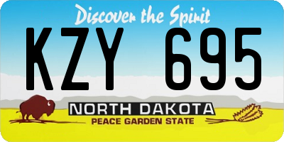 ND license plate KZY695