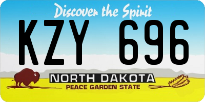 ND license plate KZY696