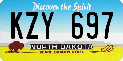 ND license plate KZY697