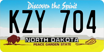 ND license plate KZY704