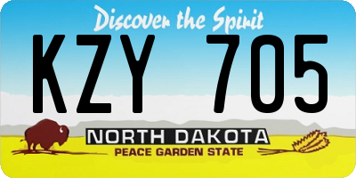 ND license plate KZY705