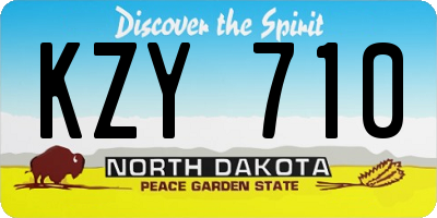 ND license plate KZY710