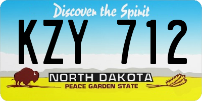 ND license plate KZY712