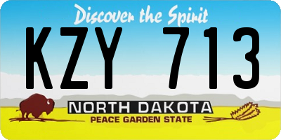 ND license plate KZY713