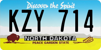 ND license plate KZY714