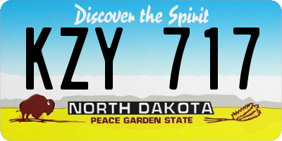 ND license plate KZY717