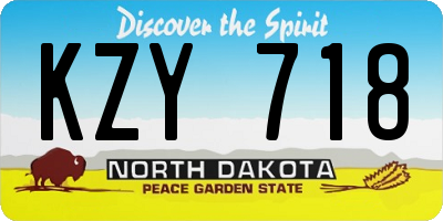 ND license plate KZY718